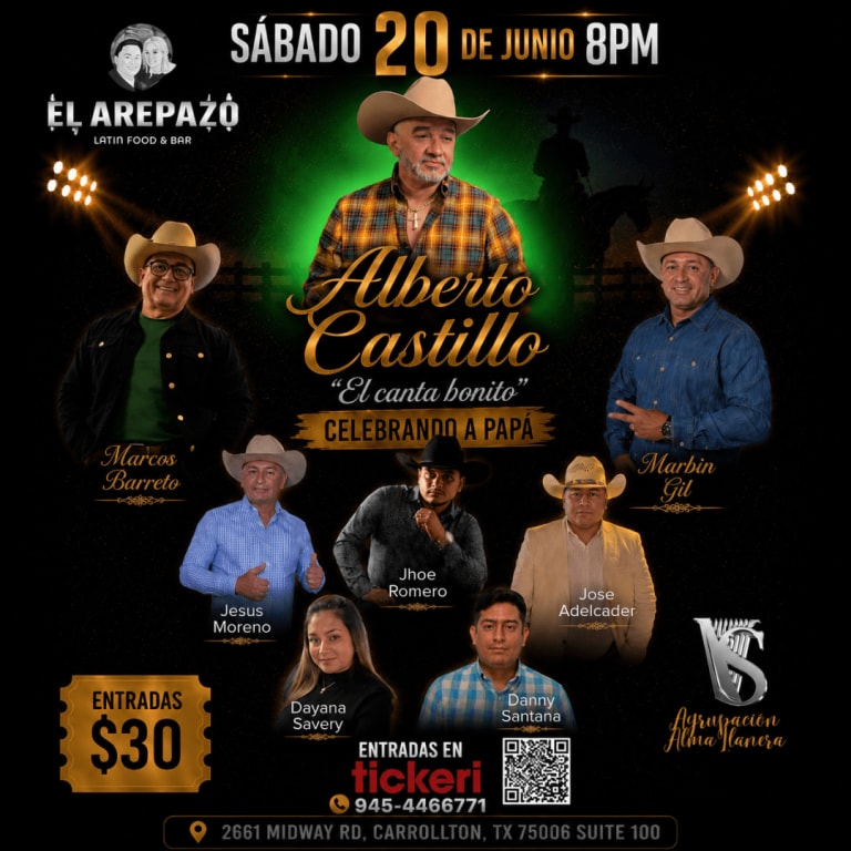 Event - CELEBRANDO A PAPÀ CON ALBERTO CASTILLO - Carrollton, TX - Sat, June 20, 2026} | concert tickets