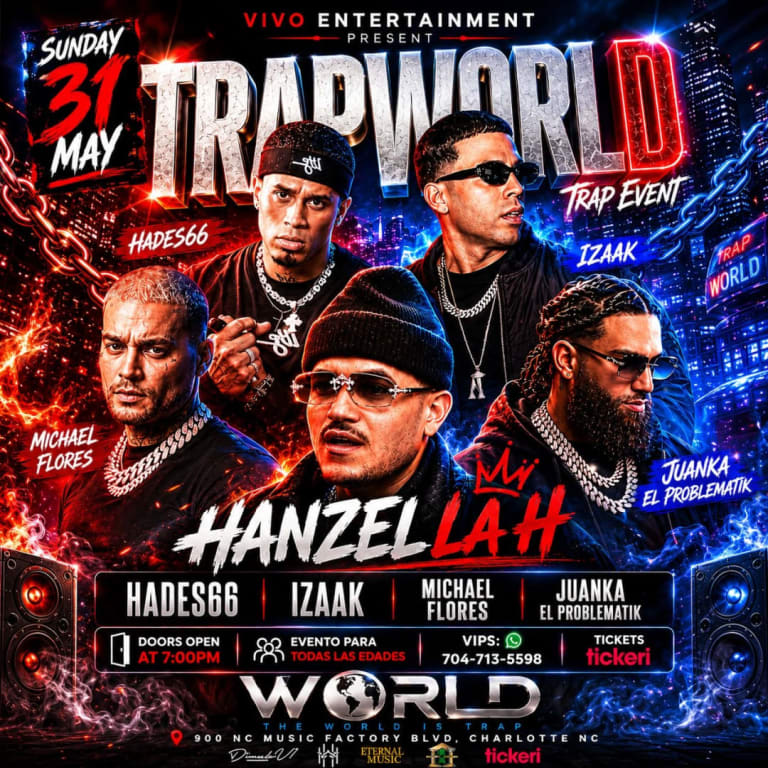 Event - Hanzel la H I Hades66 I Juanka I Izaak en Vivo  - Charlotte, North Carolina - May 31, 2026 | concert tickets