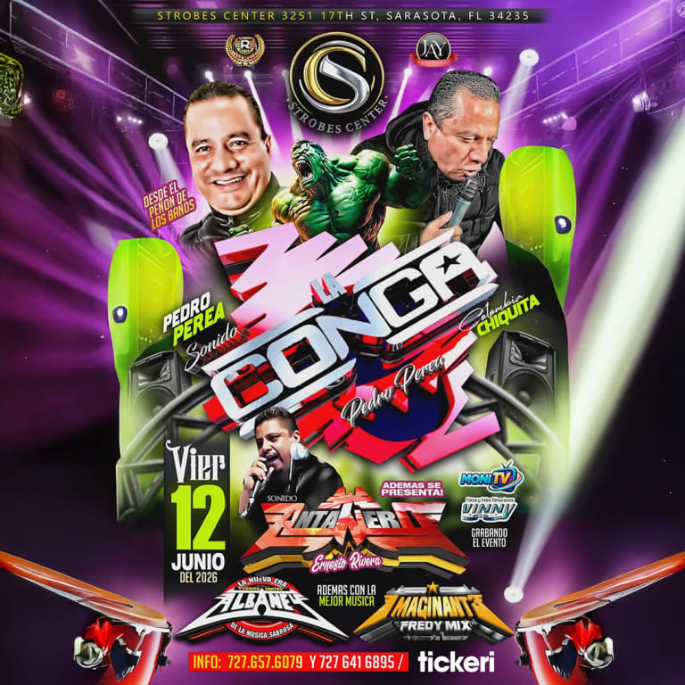 Event - La Conga de Pedro Perea en vivo - Sarasota, Florida - June 12, 2026 | concert tickets