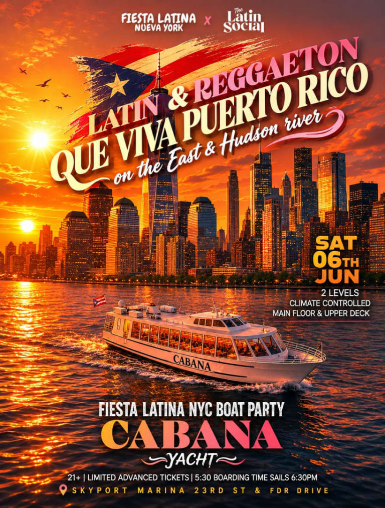 Event - Latin & Reggaeton Sunset Que Viva Puerto Rico Party Cruise At Cabana - New York, New York - June 6, 2026 | concert tickets