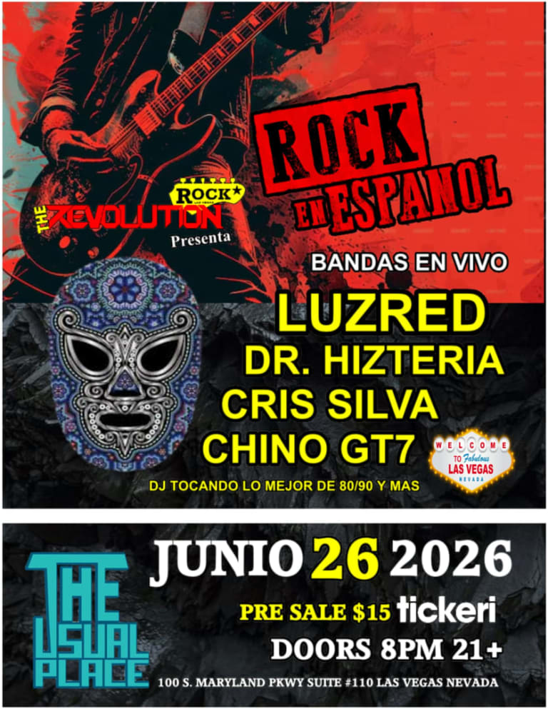 Event - Rock en español 🎸  - Las Vegas, NV - vie, 26 de junio de 2026} | concert tickets