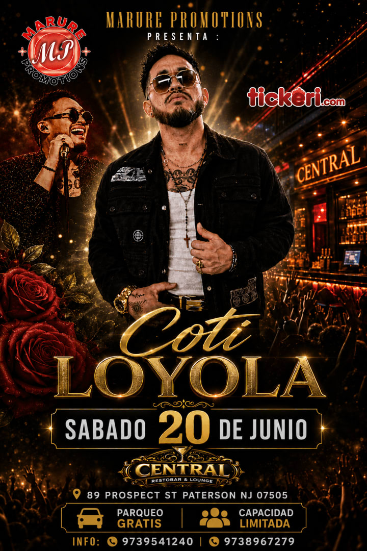 Event - Coti Loyola en New Jersey  - Paterson, New Jersey - June 20, 2026 | concert tickets