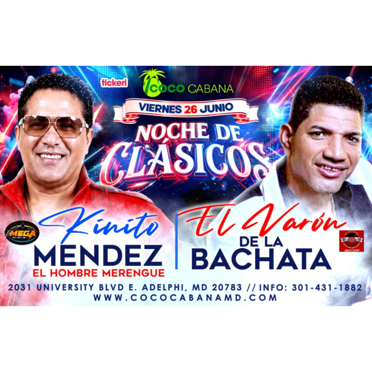 Event - Kinito Mendez & El Varón de la Bachata en Maryland - Adelphi, Maryland - June 26, 2026 | concert tickets