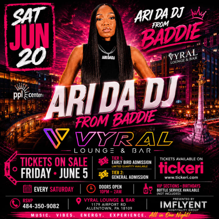 Event - ARI DA DJ [baddie szn 8] at Vyral.Lounge  - Allentown, Pennsylvania - June 20, 2026 | concert tickets