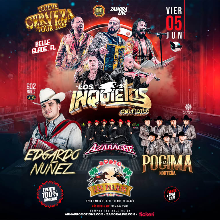 Event - Los Inquietos del Norte en Belle Glade FL - Belle Glade, FL - Fri, June 5, 2026} | concert tickets