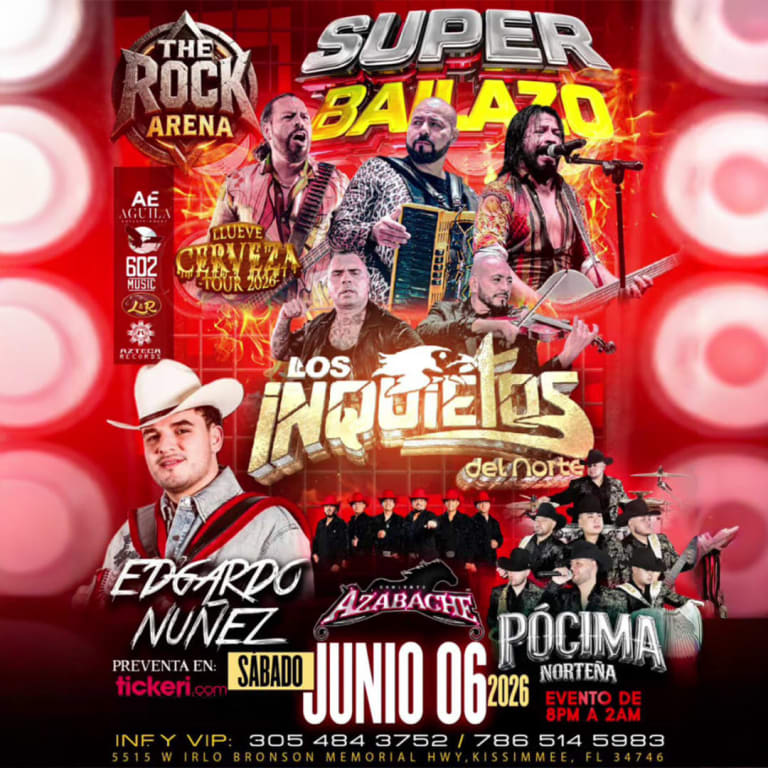 Event - Super Bailazo en Kissimmee con Los Inquietos del Norte y Edgardo Núñez - Kissimmee, FL - Sat, June 6, 2026} | concert tickets