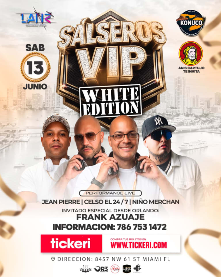 Event - SALSEROS VIP MIAMI LANZ PRODUCCIONES  - Miami, Florida - June 13, 2026 | concert tickets