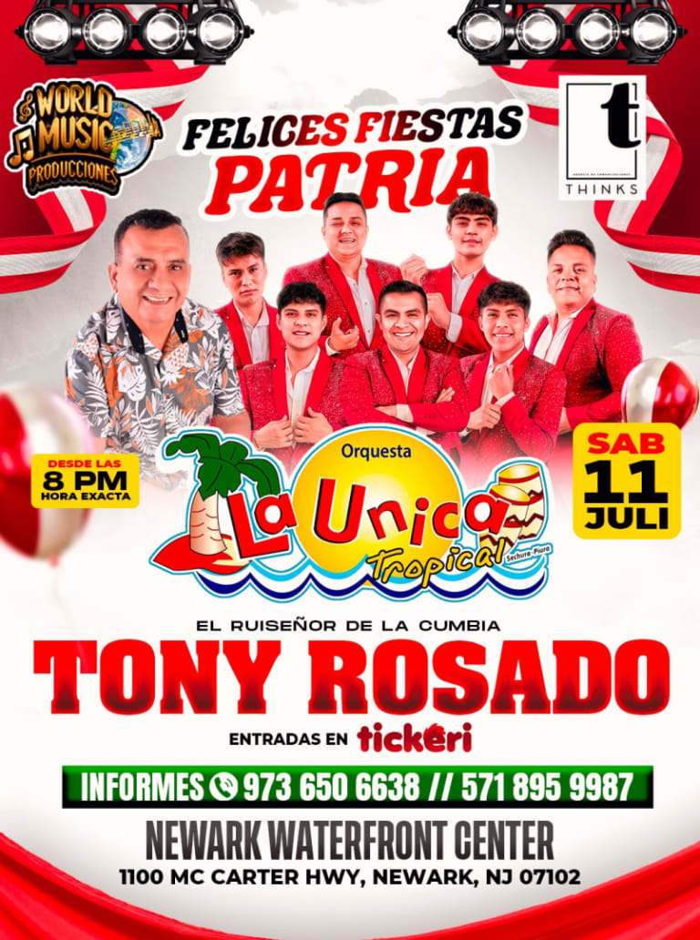 Event - La  Unica Tropical - Tony Rosado - Newark, New Jersey - July 11, 2026 | concert tickets