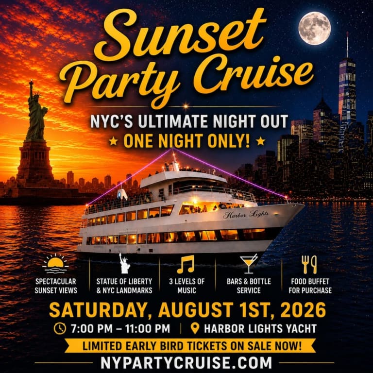Event - Sunset Party Cruise - Harbor Lights Yacht - New York, New York - August 1, 2026 | concert tickets