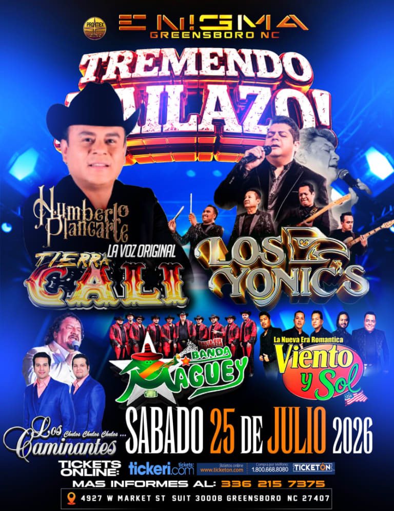 Event - HUMBERTO PLANCARTE, LOS YONIC ́S Y MAS  - Greensboro, North Carolina - July 25, 2026 | concert tickets