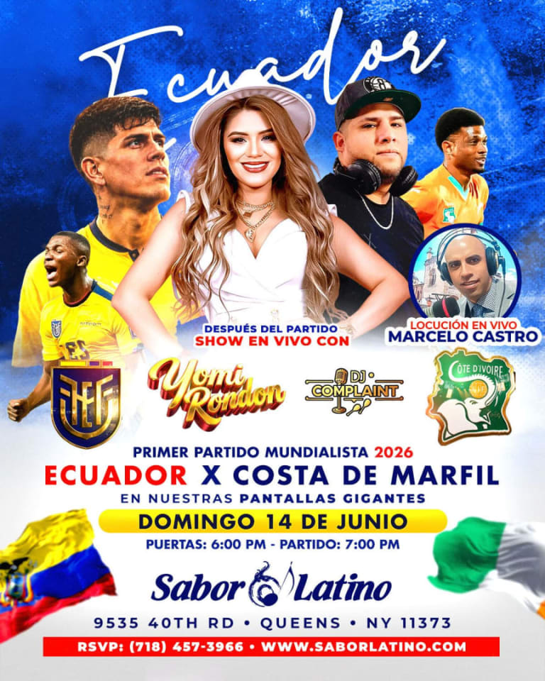Event - ECUADOR vs COSTA DE MARFIL | Sabor Latino - Queens, NY - Sun, June 14, 2026} | concert tickets