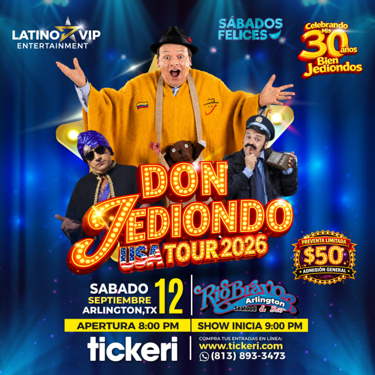 Event - DON JEDIONDO "GIRA USA 2026" - Arlington, Texas - September 12, 2026 | concert tickets