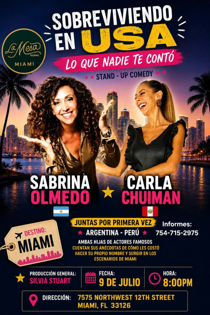 Event - SOBREVIVIENDO EN USA... Lo que nadie te conto! STAND - UP COMEDY - Miami, Florida - July 9, 2026 | concert tickets