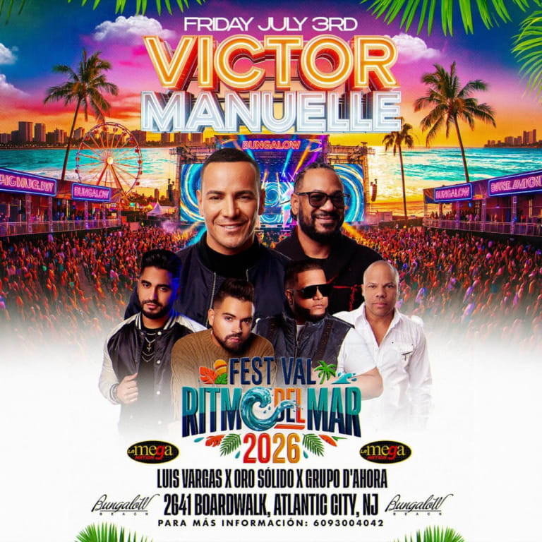 Event - Festival Ritmo Del Mar 2026: Victor Manuelle, Luis Vargas, Grupo D Ahora & Oro Solido - Atlantic City, New Jersey - July 3, 2026 | concert tickets