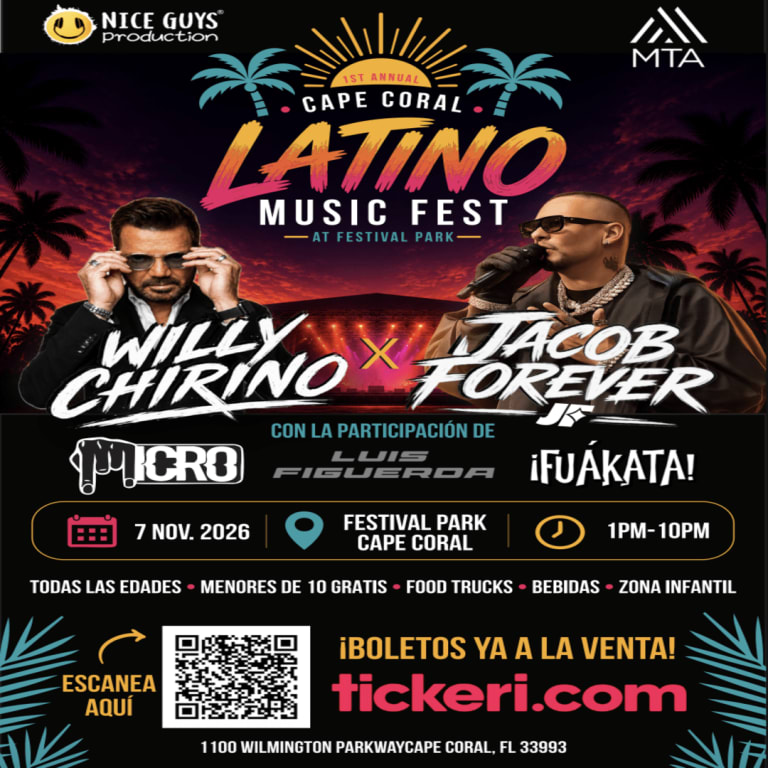 Event - Cape Coral Latino Music Fest - Cape Coral, FL - sáb, 7 de noviembre de 2026} | concert tickets