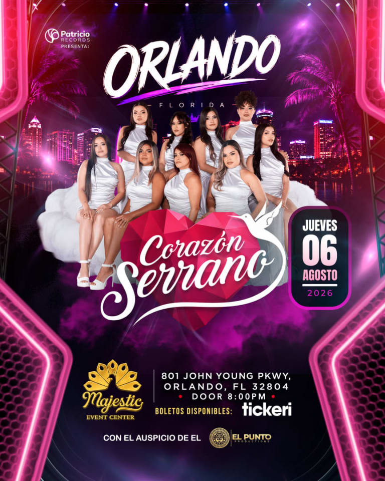 Event - Corazon Serrano en Orlando - Orlando, FL - jue, 6 de agosto de 2026} | concert tickets