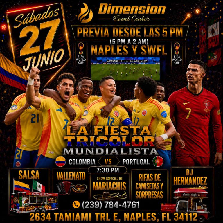 Event - Colombia 🇨🇴 Vs Portugal 🇵🇹 FIESTA TRICOLOR 🇨🇴 Naples Florida  - Naples, Florida - June 27, 2026 | concert tickets