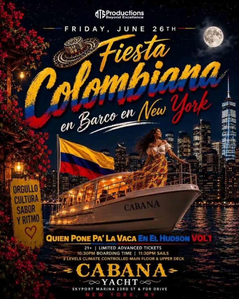 Event - Fiesta Colombiana Boat Party NYC – Colombian Latin Party on Cabana Yacht - New York, New York - June 26, 2026 | concert tickets