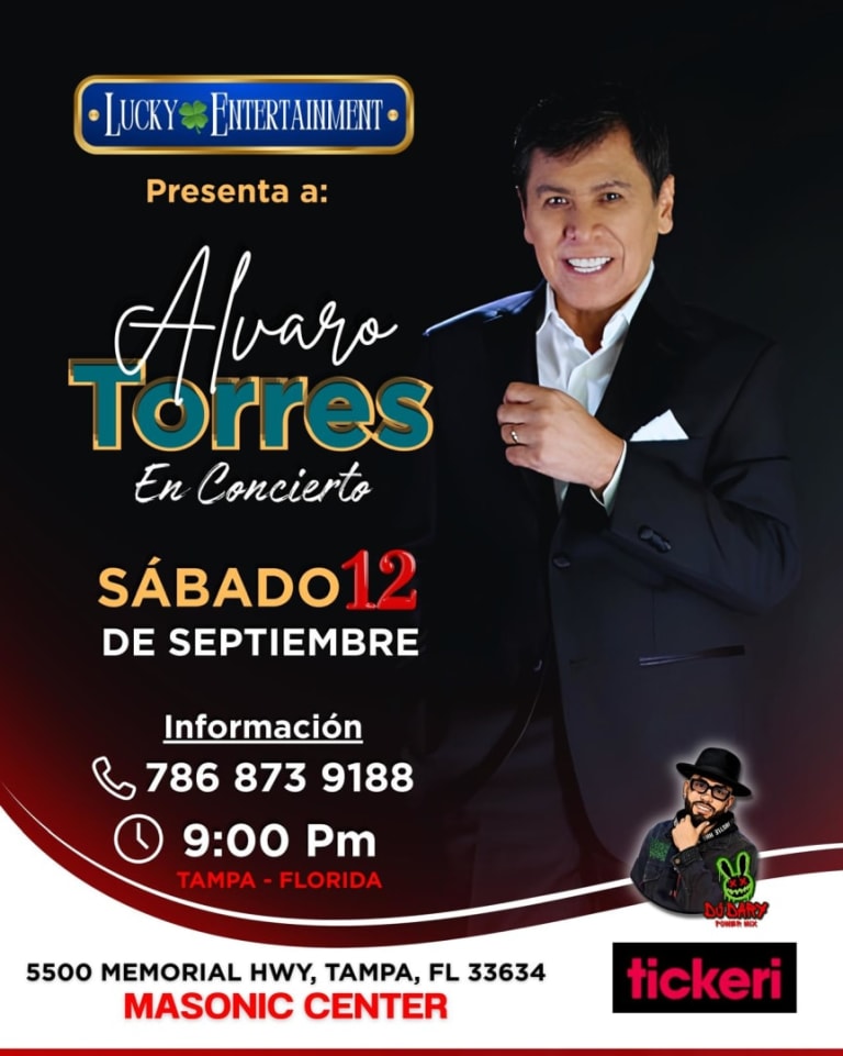 Event - Alvaro Torres en Tampa - Tampa, Florida - September 12, 2026 | concert tickets