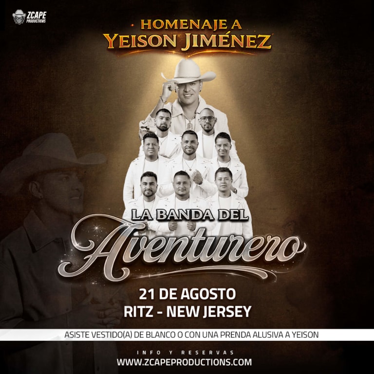 Event - Homenaje a Yeison Jimenez! La Banda del Aventurero en New Jersey - Elizabeth, NJ - Fri, August 21, 2026} | concert tickets