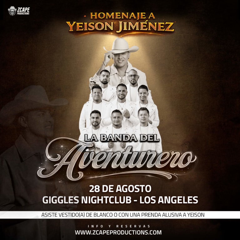 Event - Homenaje a Yeison Jimenez! La Banda del Aventurero en Los Angeles - Glendale, CA - vie, 28 de agosto de 2026} | concert tickets