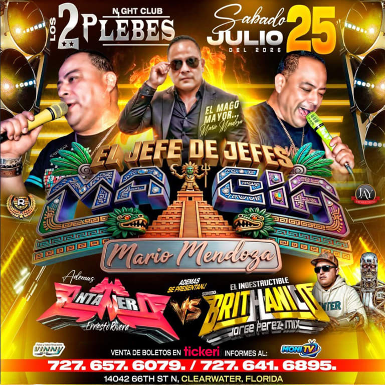 Event - Mario Mendoza El Mago Mayor en vivo - Clearwater, Florida - July 25, 2026 | concert tickets