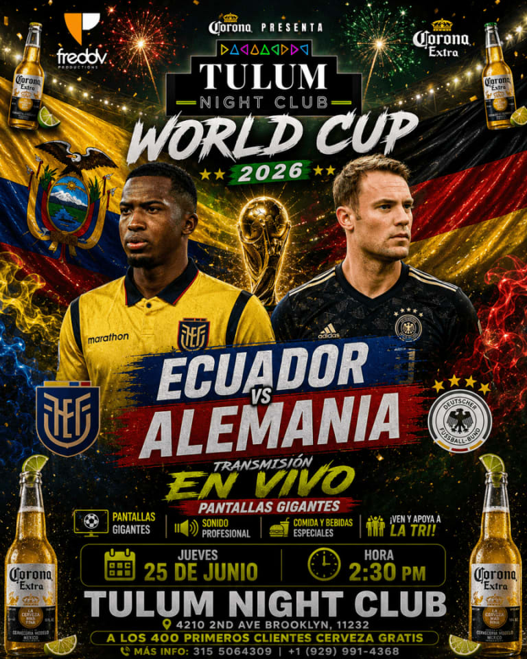 Event - Ecuador vs Alemania - World Cup 2026 - Tulum Night Club - Brooklyn, New York - June 25, 2026 | concert tickets