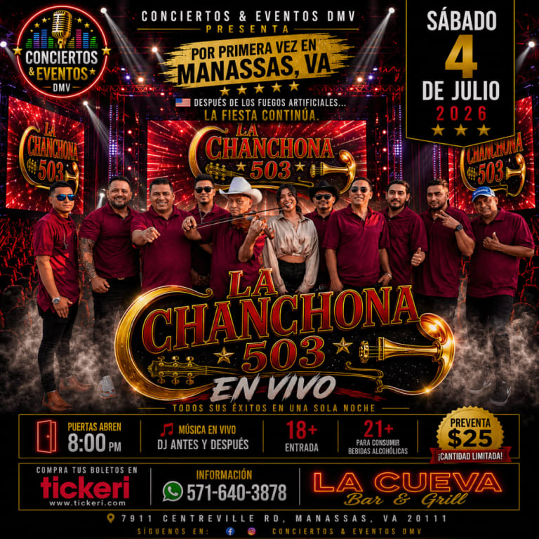 Event - La Chanchona 503 en Manassas  - Manassas, Virginia - July 4, 2026 | concert tickets