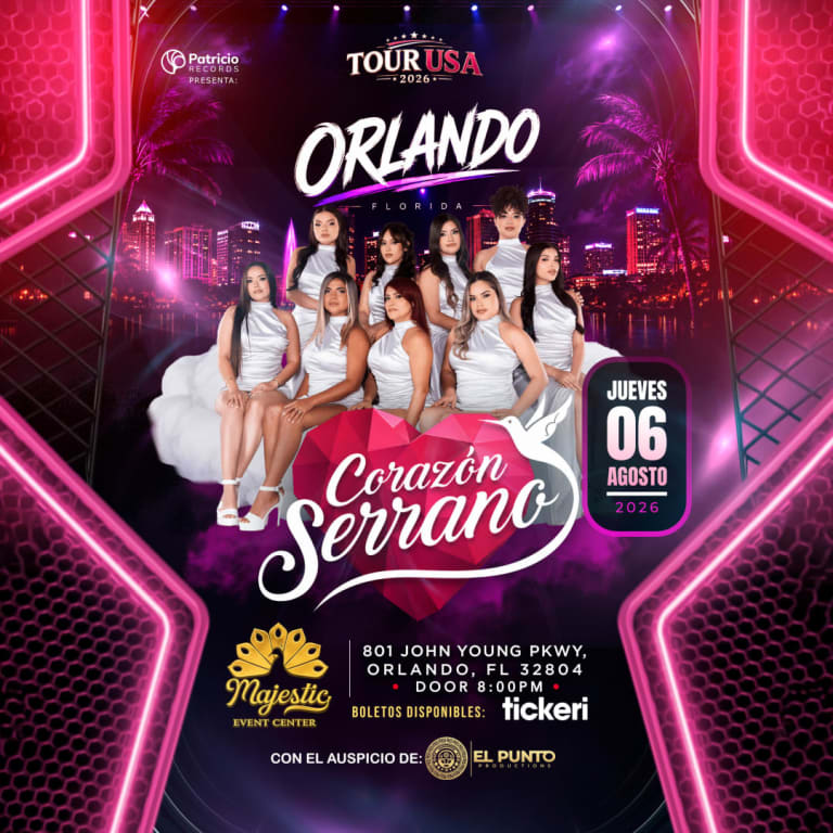 Event - Corazon Serrano en Orlando - Orlando, FL - jue, 6 de agosto de 2026} | concert tickets