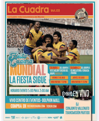 Event - Fiesta De Cuadra -Experience Watch Party - Colombia El  Mundial Sigue-  - Miami, Florida - July 3, 2026 | concert tickets