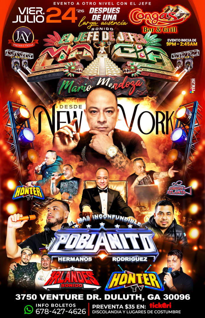 Event - El jefe de jefes Mario Mendoza  - Duluth, Georgia - July 24, 2026 | concert tickets