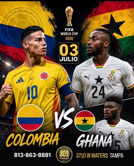Event - PARTIDO COLOMBIA VS GHANA EN TAMPA @FIESTA TRICOLOR COLOMBIANA - Tampa, Florida - July 3, 2026 | concert tickets