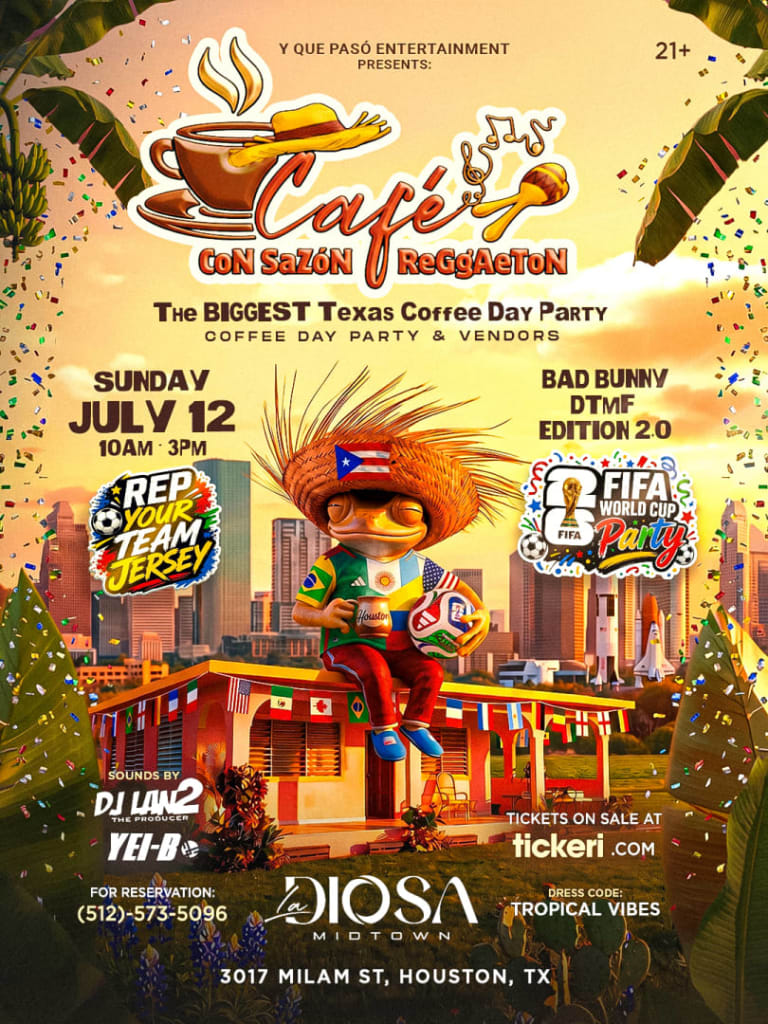 Event - Café Con Sazón Y Reggaeton Mundial Party - Houston, Texas - July 12, 2026 | concert tickets