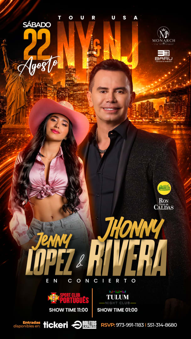 Event - Jhonny Rivera y Jenny Lopez - USA TOUR 2026 - Newark, New Jersey - August 22, 2026 | concert tickets