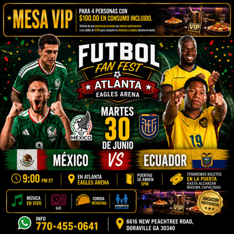 Event - México Mesa VIP 4 personas – $100 en consumo incluido - Doraville, Georgia - June 30, 2026 | concert tickets