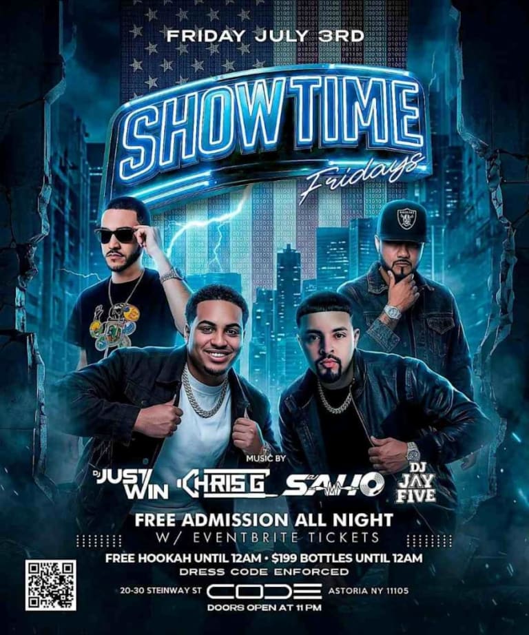 Event - CODE Astoria Fridays – Showtime Fridays Pre-4th of July Weekend Party - Astoria, New York - July 3, 2026 | concert tickets