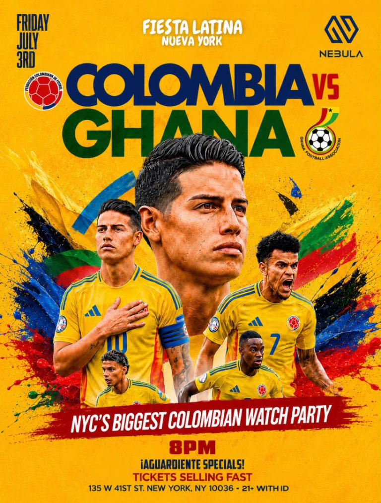Event - Colombia Vs Ghana Watch Party At Nebula  - New York, New York - July 3, 2026 | concert tickets