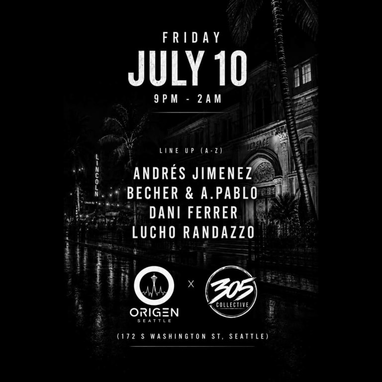 Event - Andres Jimenez, Beecher & A. Pablo, Dani Ferrer y Lucho Randazzo en Seattle - Seattle, Washington - July 10, 2026 | concert tickets