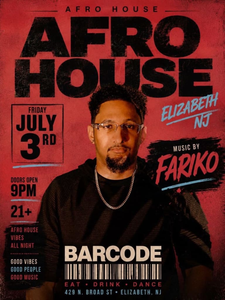 Event - AFRO HOUSE @ BARCODE - Elizabeth, New Jersey - July 3, 2026 | concert tickets