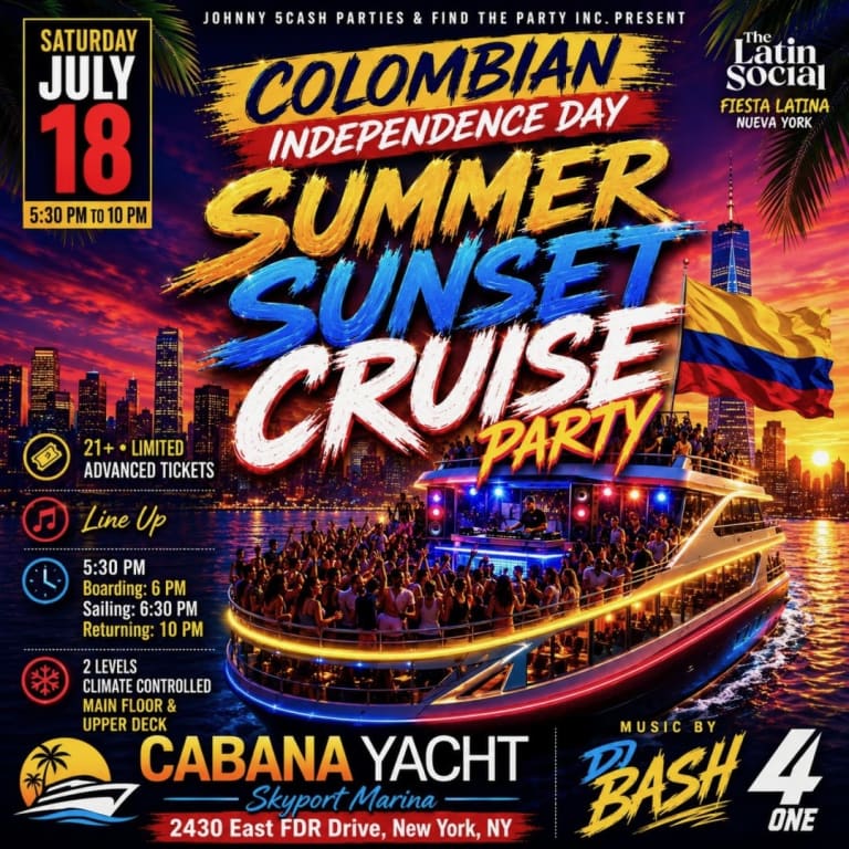 Event - Colombian Independence Sunset Party Cruise At Cabana - New York, New York - July 18, 2026 | concert tickets