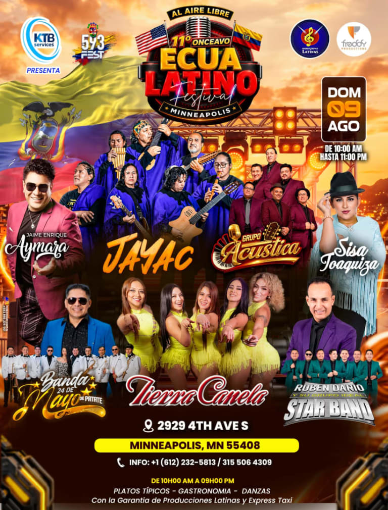 Event - 11° Onceavo Ecua Latino Festival Minneapolis - Minneapolis, Minnesota - August 9, 2026 | concert tickets