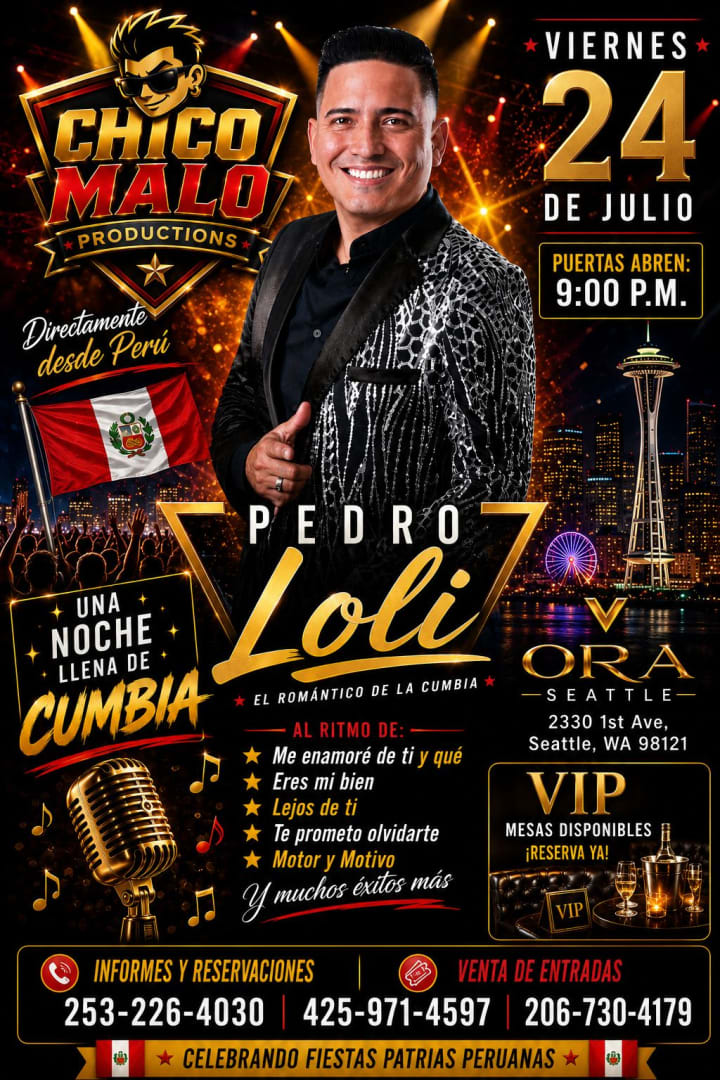 Event - Concierto de Cumbia con Pedro Loli - Seattle, Washington - July 24, 2026 | concert tickets