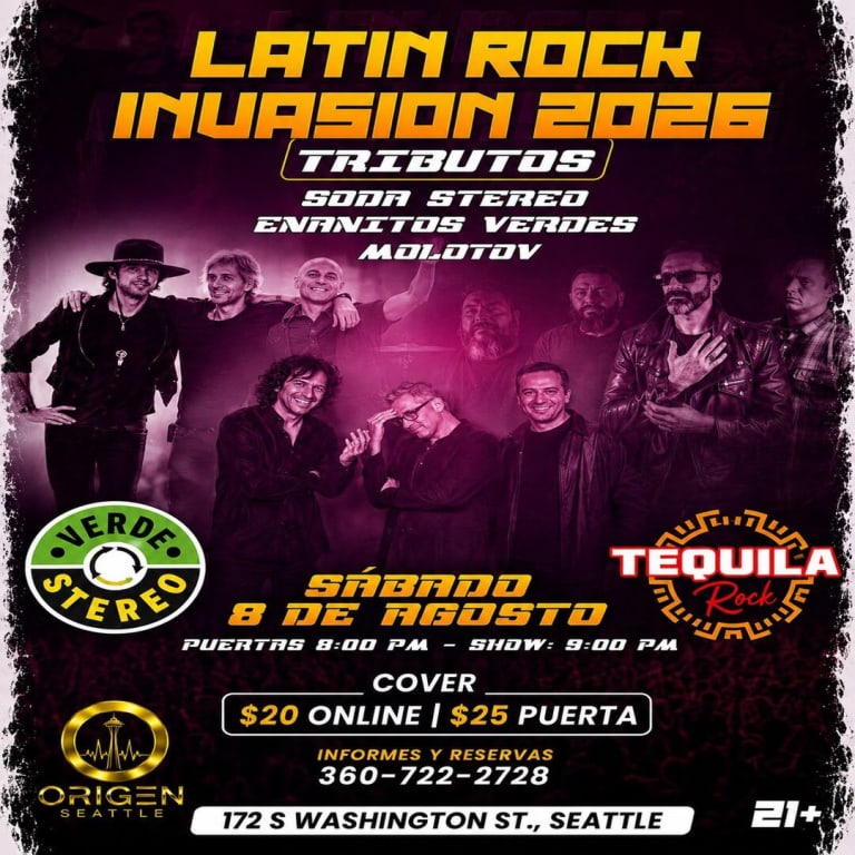Event - Latin Rock Invasion 2026 Tributo a Soda Estereo, Enanitos Verdes y Molotov en Seattle - Seattle, Washington - August 8, 2026 | concert tickets