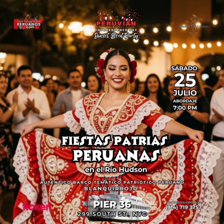 Event - PERUVIAN INDEPENDENCE DAY Sunset Boat Party - FIESTAS PATRIAS PERUANAS en el Río Hudson NYC - New York, NY - sáb, 25 de julio de 2026} | concert tickets