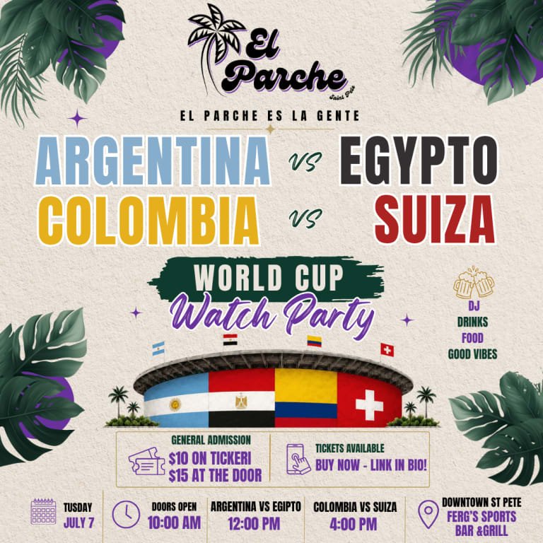 Event - (Colombia VS Switzerland) & (Argentina VS Egypt) WATCH PARTY - St. Petersburg, FL - Tue, July 7, 2026} | concert tickets