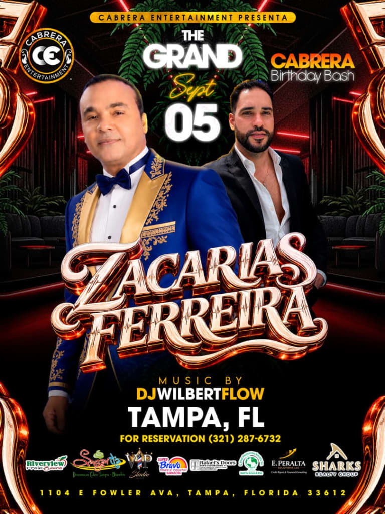 Event - Zacarías Ferreira en Concierto bailable en TAMPA! - Tampa, Florida - September 5, 2026 | concert tickets