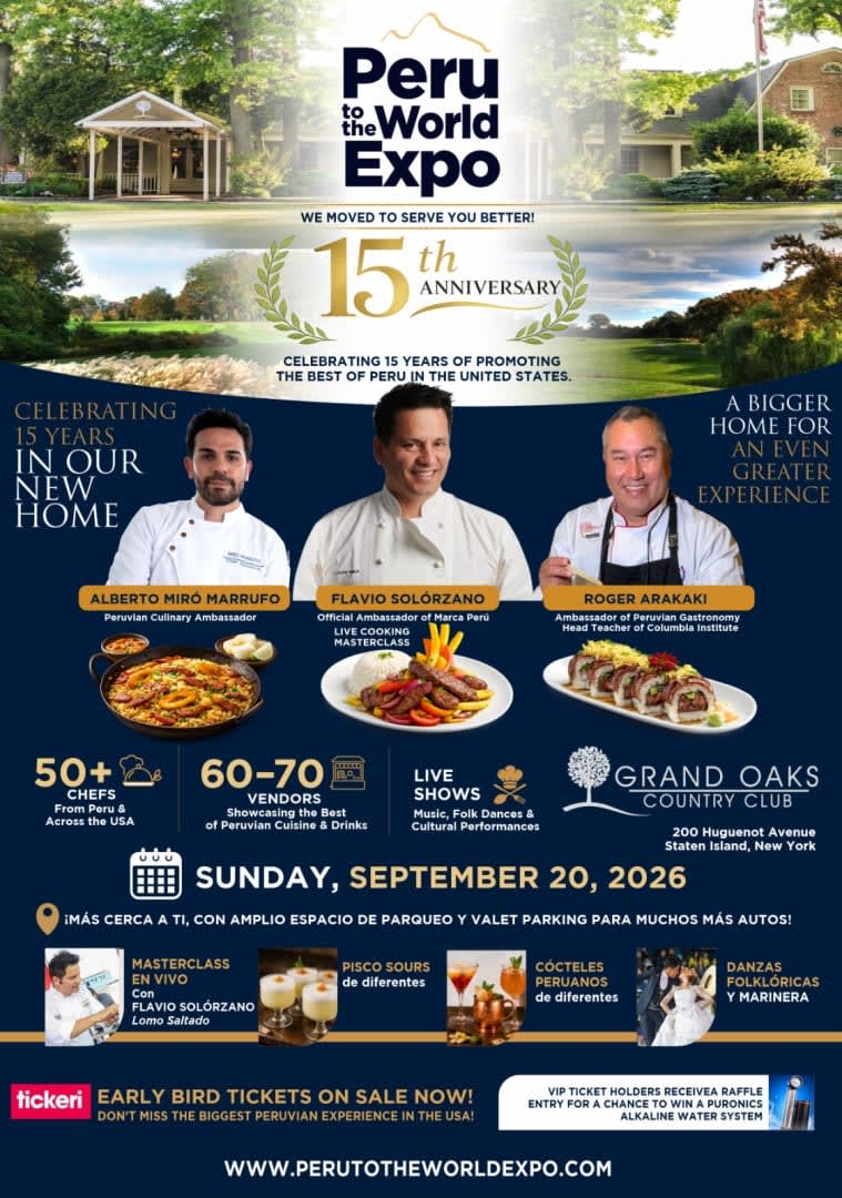 Event - 15TH Peru to the World Expo, Tourist Gastronomic Fair & Pisco Show - Staten Island, NY - Sun, September 20, 2026} | concert tickets