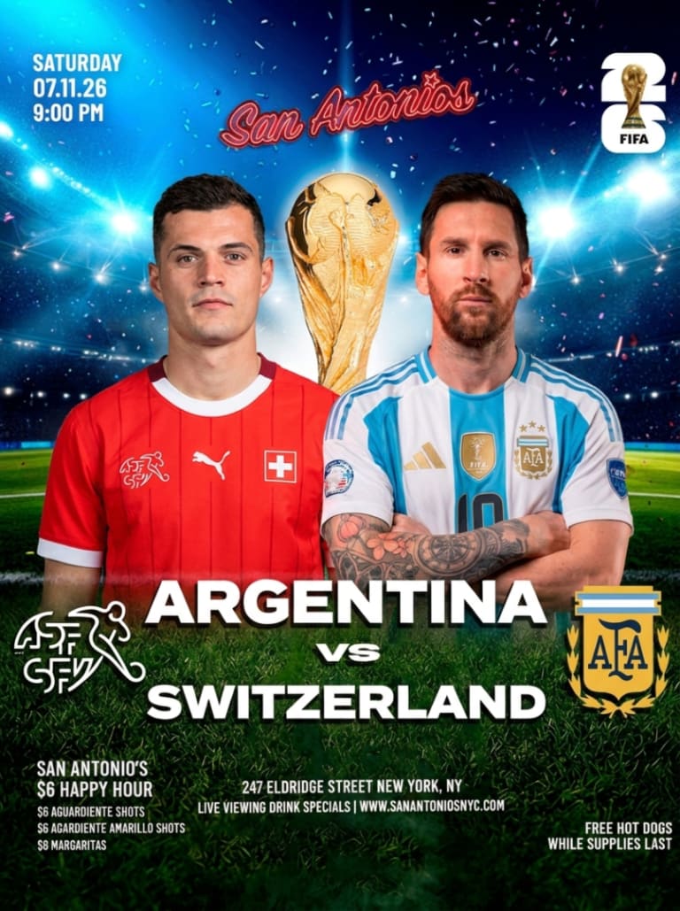 Event - FIFA WORLD CUP 2026 WATCH PARTY: ARGENTINA vs SWIZTERLAND at San Antonios - New York, New York - July 11, 2026 | concert tickets