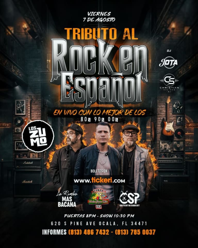 Event - Tributo al Rock en Espanol "Banda Los Zumo" - Ocala, Florida - August 7, 2026 | concert tickets