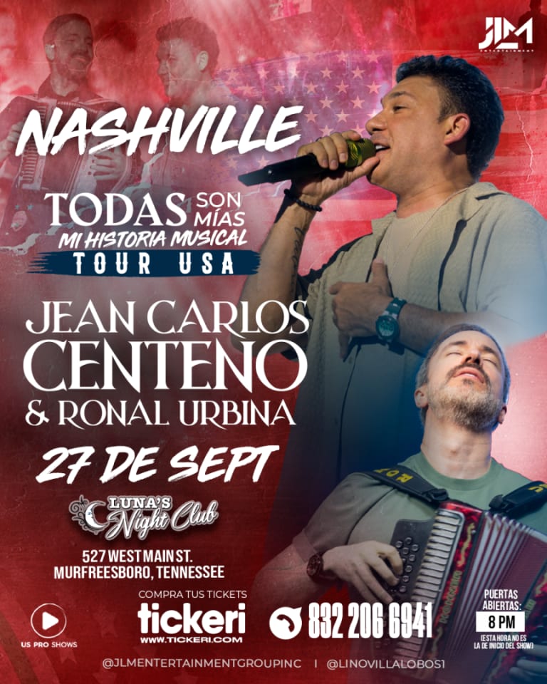 Event - Jean Carlos Centeno & Ronal Urbina en Concierto en Tennessee - Murfreesboro, Tennessee - September 27, 2026 | concert tickets